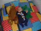 3/2/02 - Dylan in Michael's old bed with old favourates Alf & BP